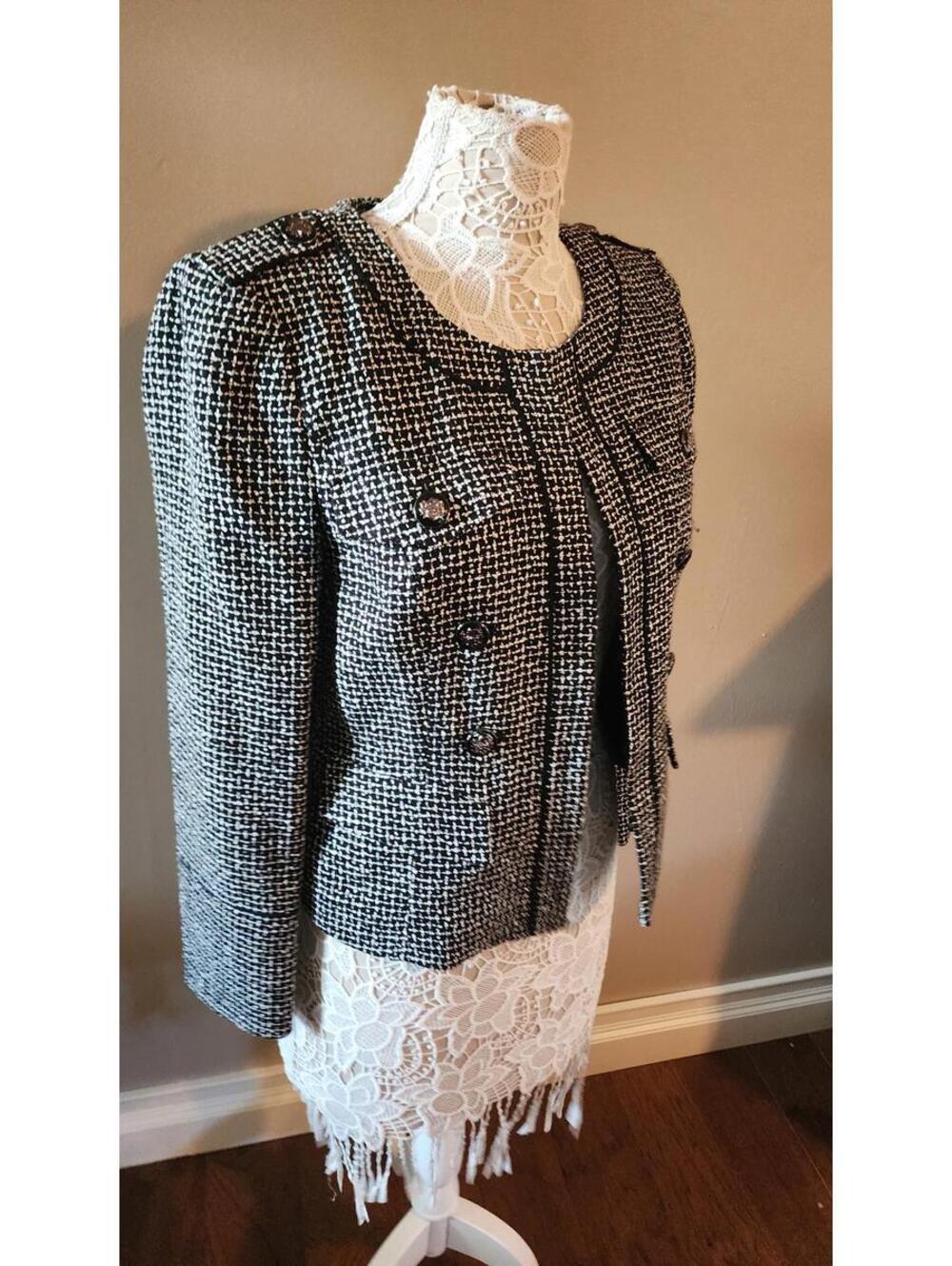 NWT White House Black Market unique textured blazer 8 jacket